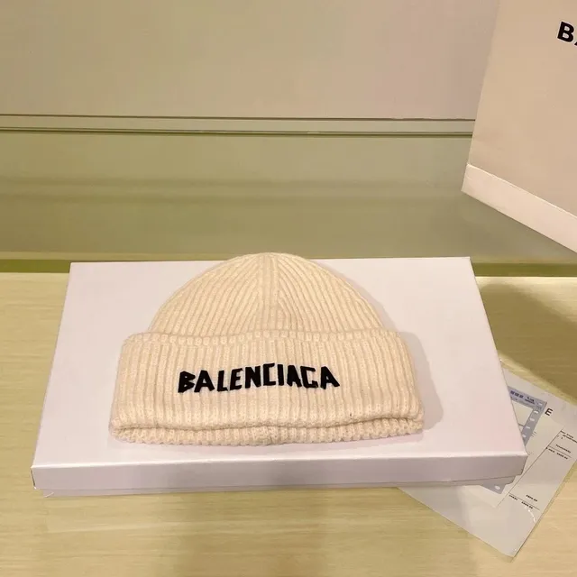 Balenciaga Knit Beanie Logo Embroidered