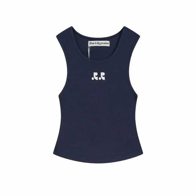 Rest & Recreation Ribbed Tank Top R.R. Logo