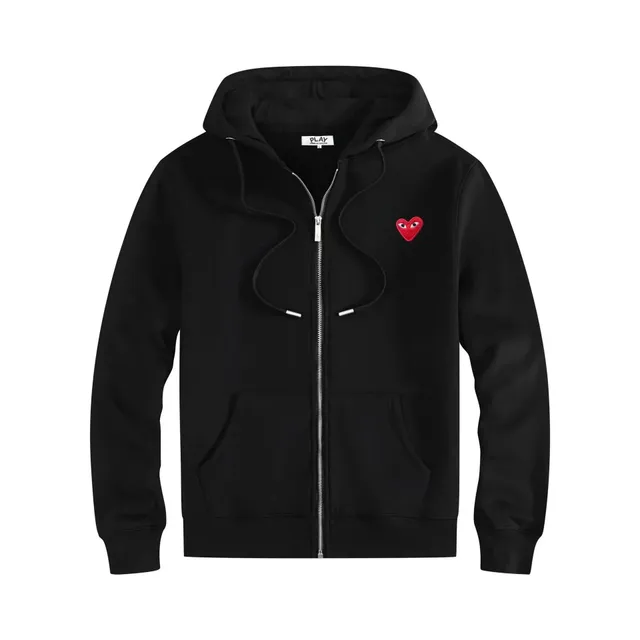Comme des Garçons Zip-Up Hoodie Red Heart
