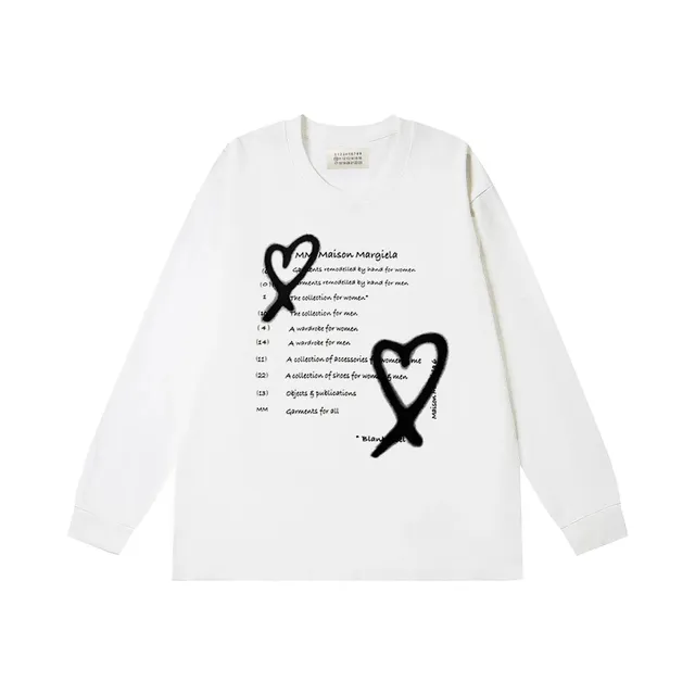 Maison Margiela Long-Sleeve Tee Heart Print