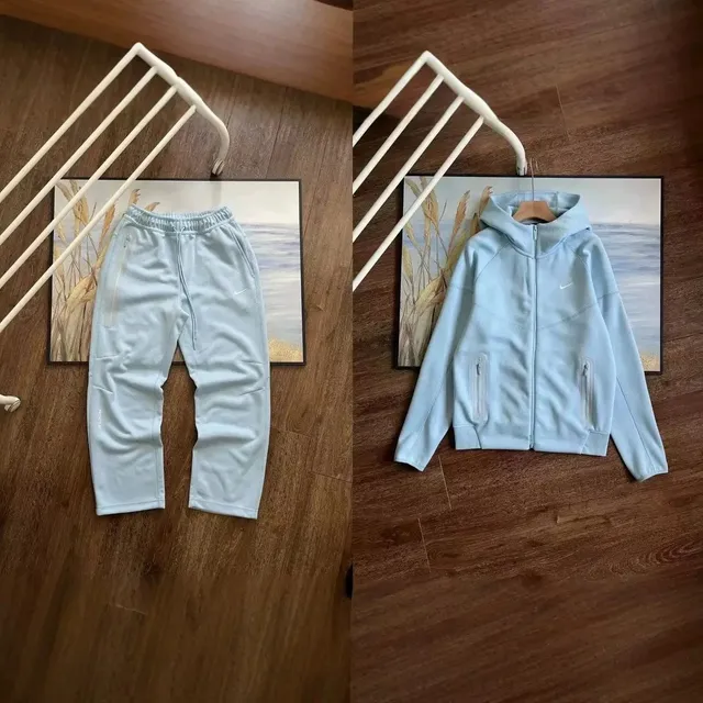 Nike Tech Fleece Hoodie and Joggers Light Blue