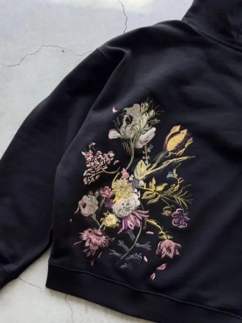 Embroidered Hoodie Floral Back Embroidery