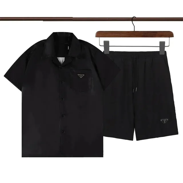 Prada Short-Sleeve Shirt and Shorts Set Logo-Embellished