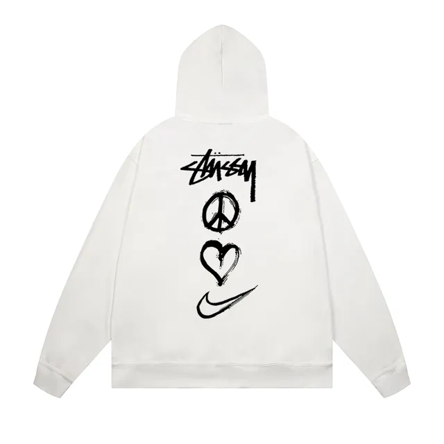 Stüssy × Nike hoodies sweatshirts Peace Heart Swoosh