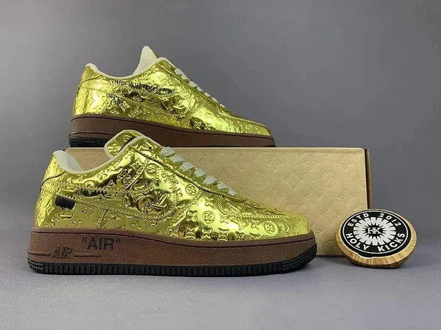 Nike × Louis Vuitton Air Force 1 Low LV Monogram Gold