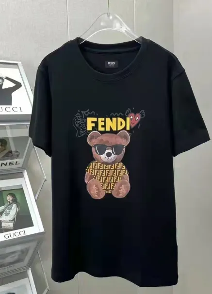 Fendi Graphic Tee Bear with FF Logo Print