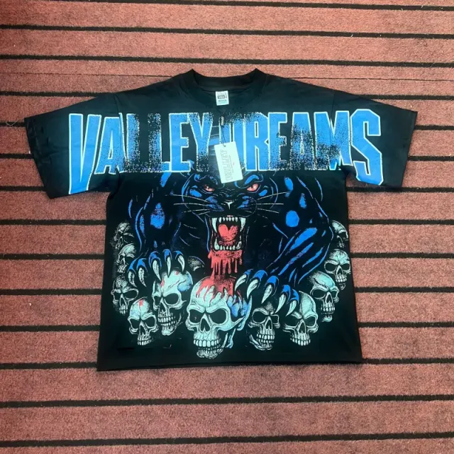 Valentino Graphic Tee Valley Dreams Panther Skull Print