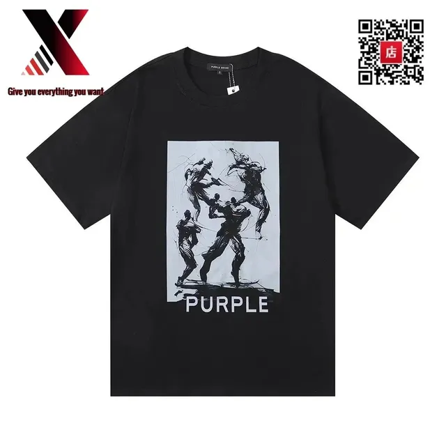 Purple Brand Graphic Tee Fight Scene Print