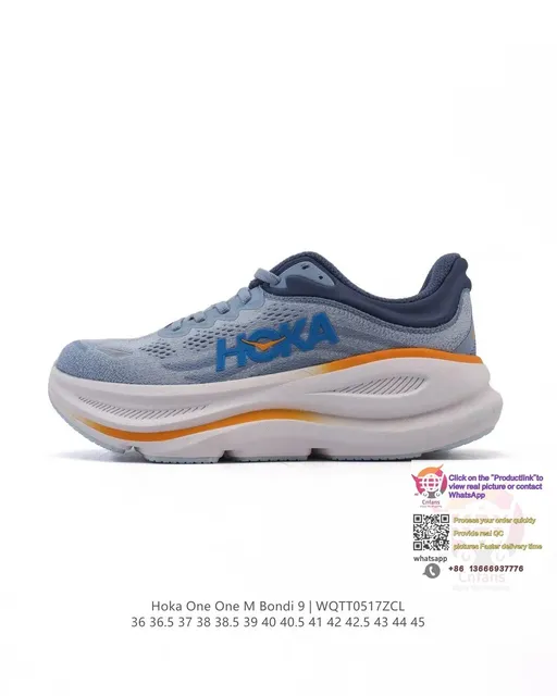 Hoka One One M Bondi 9 Grey Blue Orange