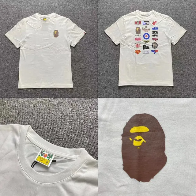 BAPE Short-Sleeve T-Shirt Ape Head Logo & Multi-Logo Back