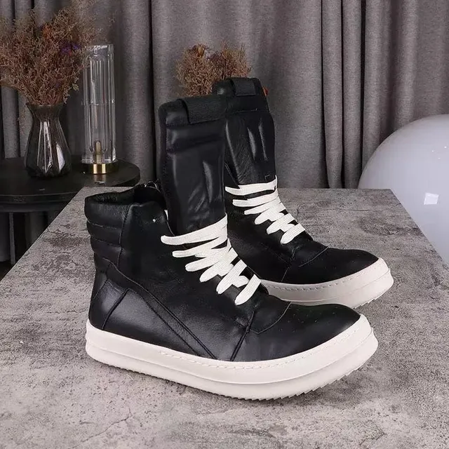 Rick Owens High-Top Sneaker Black and White