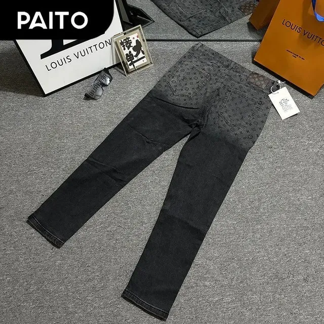 Louis Vuitton Monogram Denim Jeans Black Monogram Print