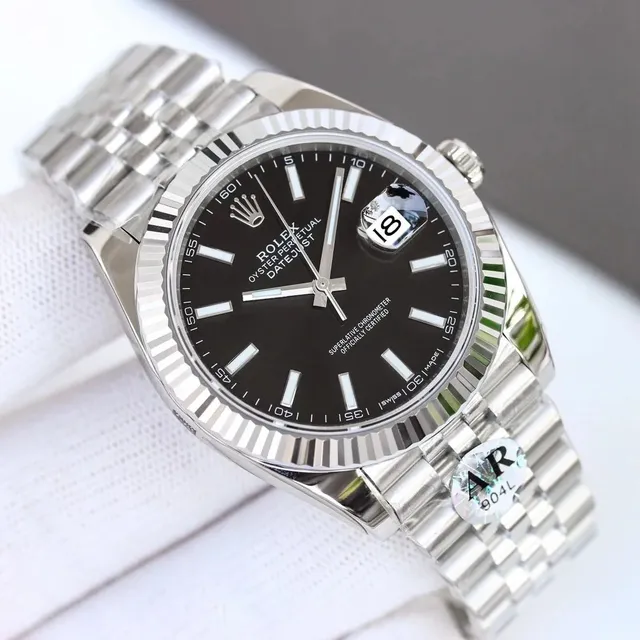 Rolex Oyster Perpetual Datejust Stainless Steel Black Dial