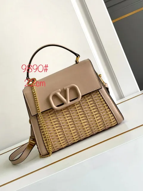 Valentino VLogo Bag Woven Raffia