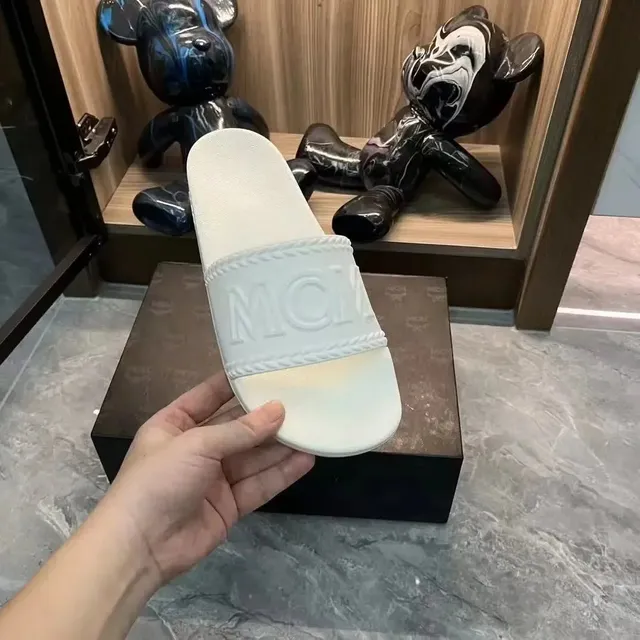 MCM Slide Sandal Embossed Logo
