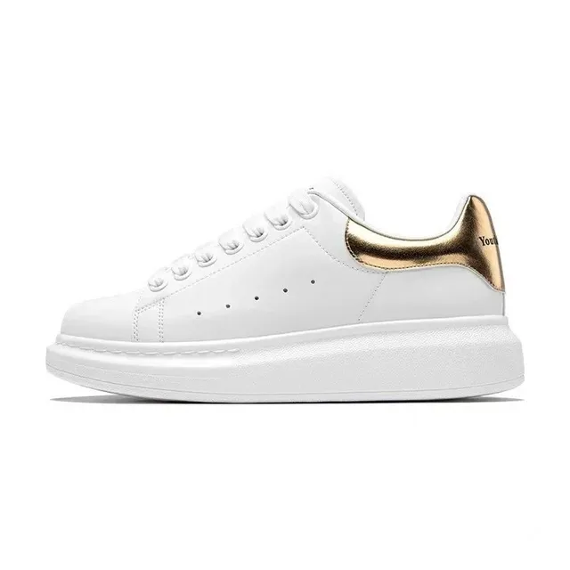 Alexander McQueen Oversized Sneaker White with Gold Heel Tab