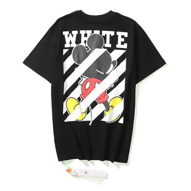 Off-White × Disney Mickey Mouse Tee Diagonal Stripe Print