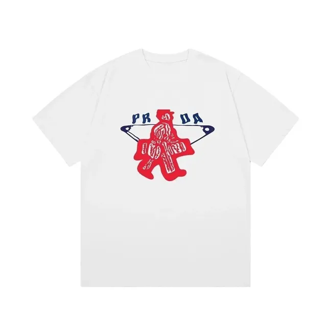 Prada Graphic T-Shirt Safety Pin Logo