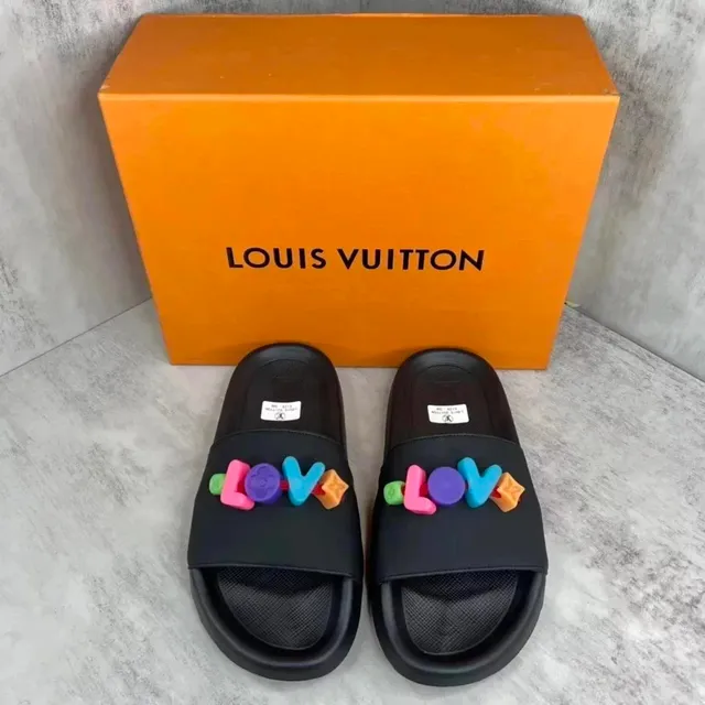 Louis Vuitton LOVE Slides Multicolor Logo
