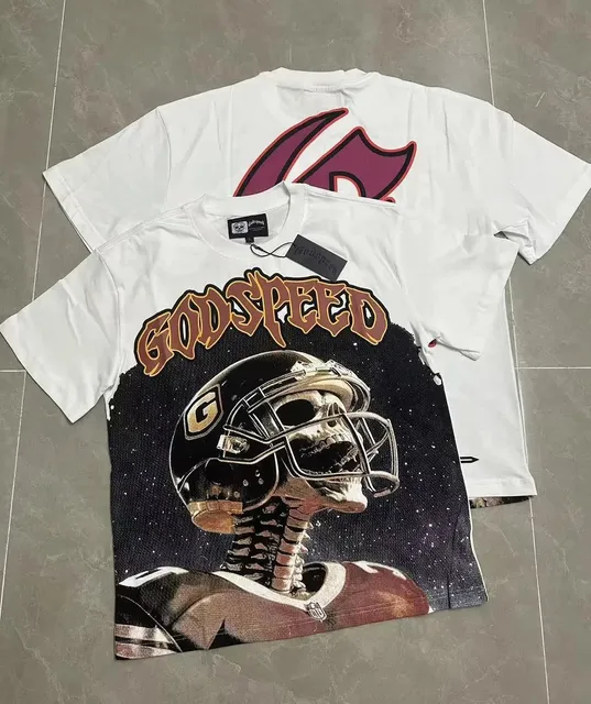 Godspeed Graphic Tee Skull Helmet Print