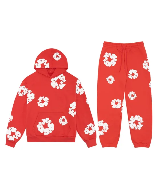 Off-White Floral Hoodie and Joggers Set All-Over Floral Print
