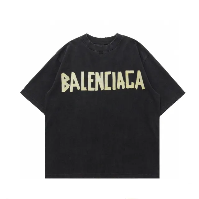 Balenciaga Logo T-Shirt Distressed Print