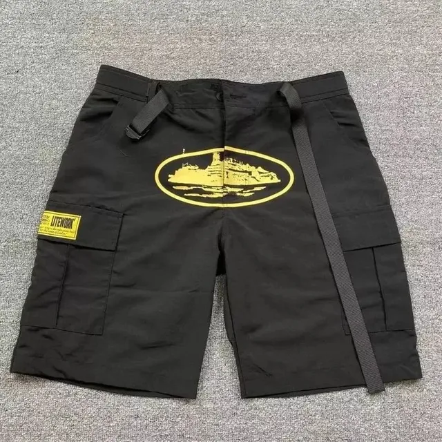Broken Planet Cargo Shorts Yellow Logo