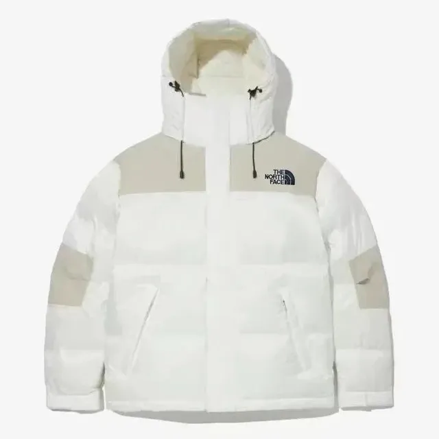 The North Face Nuptse Jacket White Beige Panel