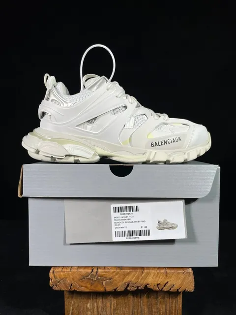 Balenciaga Track Sneaker Monocol Fluor Leather Effino Wash