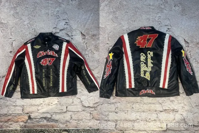 Dior Racing Leather Jacket 47 Graphic