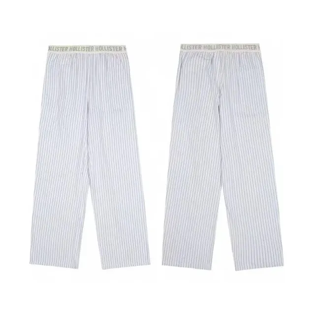 Hollister Striped Lounge Pants Light Blue and White Stripe