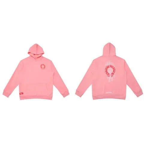 Chrome Hearts Hoodie Pink with Logo Embroidery