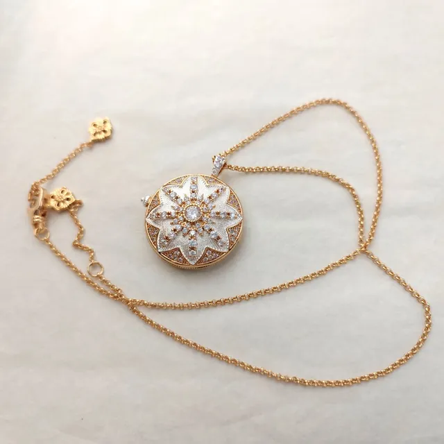 Swarovski Flower Pendant Necklace Crystal-Embellished Floral Design