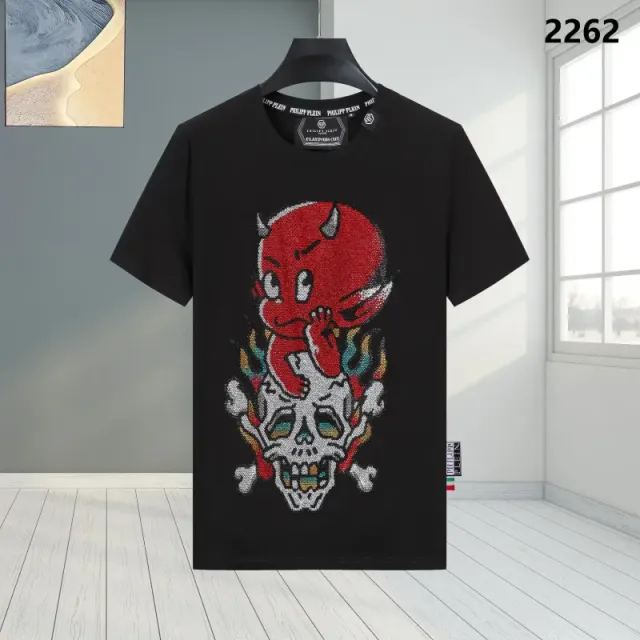 Philipp Plein T-Shirt Devil Skull Embellished