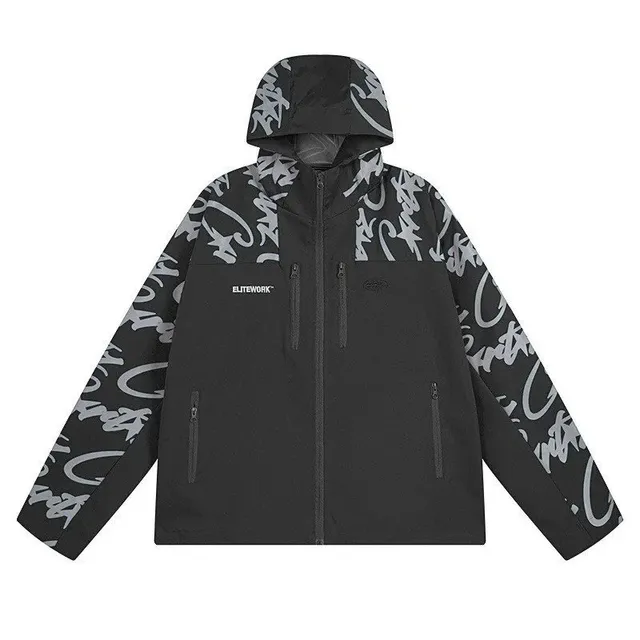 Corteiz Hooded Windbreaker Graffiti Print