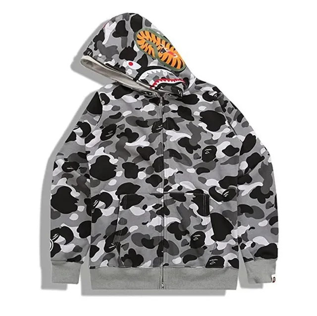 BAPE Shark Hoodie Grey Camo