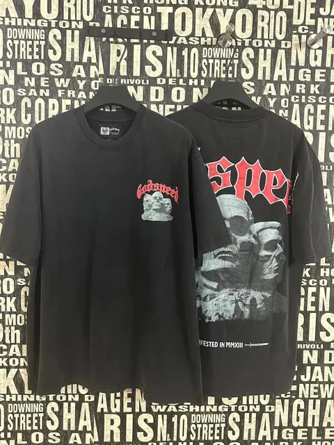 Godspeed Skull Graphic Tee Mount Rushmore Print