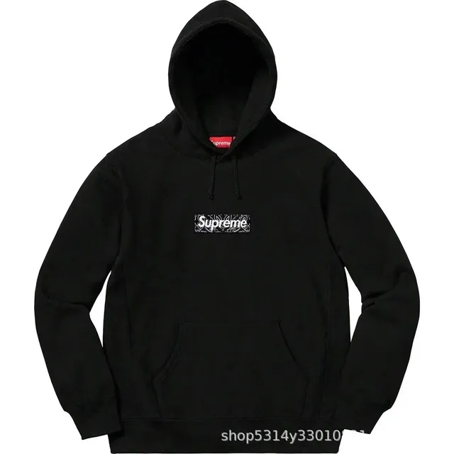 Supreme Box Logo Hooded Sweatshirt Bandana Print