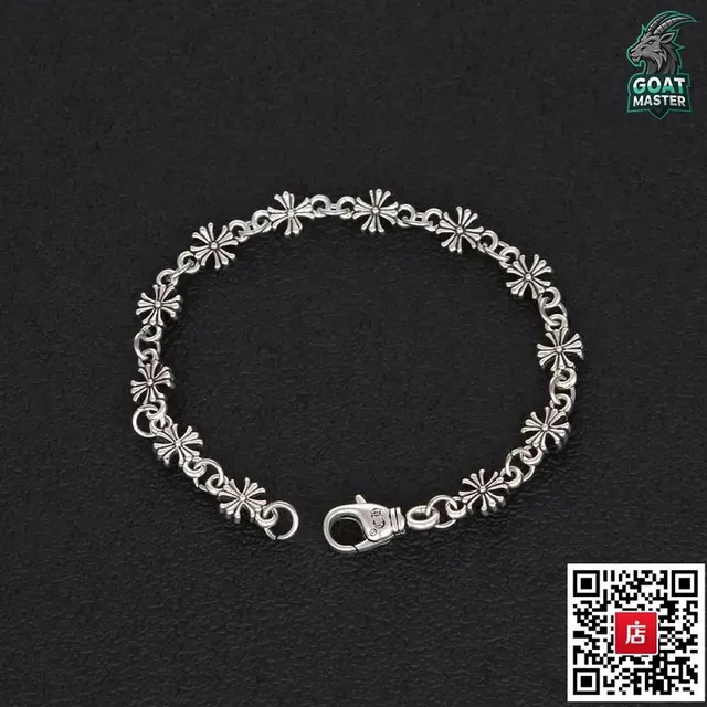 Chrome Hearts Cross Bracelet Flower Link