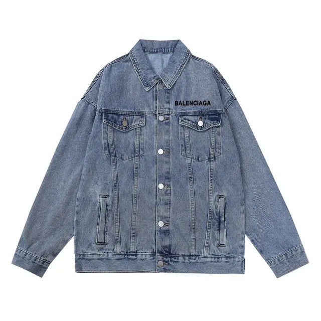Balenciaga Denim Jacket Logo Embroidered