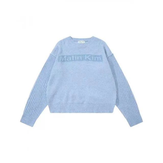 Matin Kim Knit Sweater Logo Print