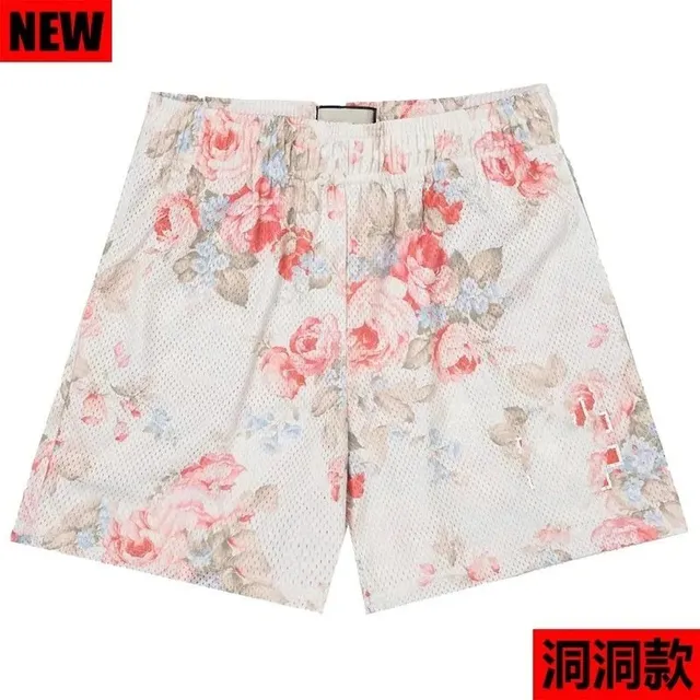 Floral Mesh Shorts Rose Print