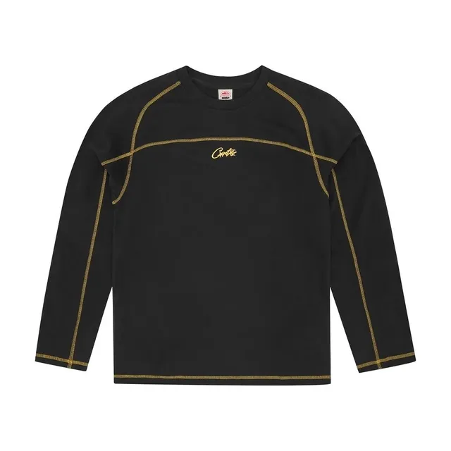 Corteiz Long-Sleeve Top Gold Stitch Detail
