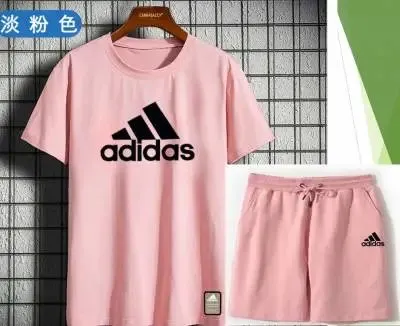 Adidas T-Shirt and Shorts Set Light Pink