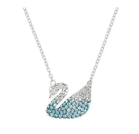 High board gradient blue swan necklace