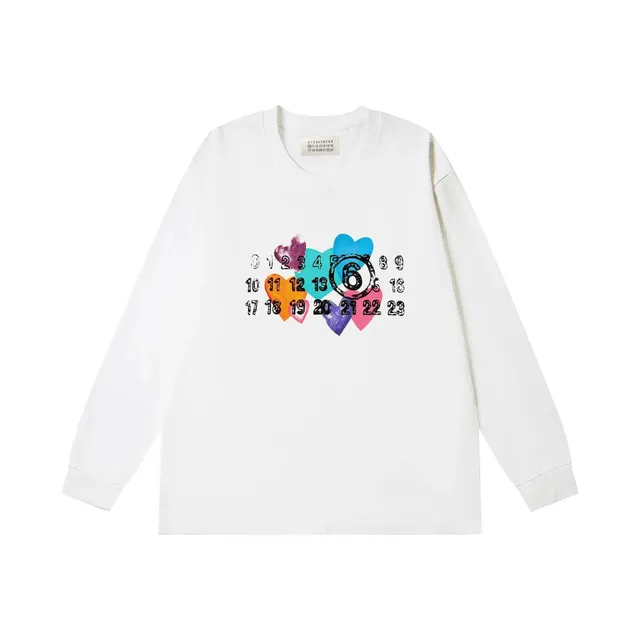 Maison Margiela Long-Sleeve Tee Heart and Number Print