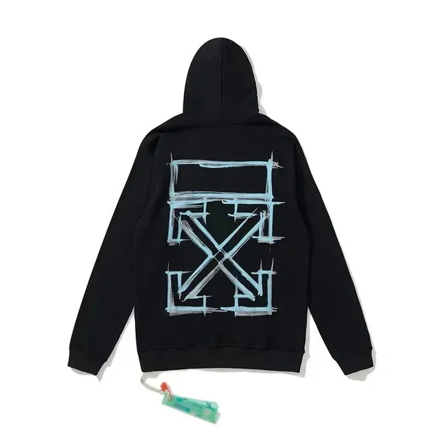 Off-White Zip-Up Hoodie Diag Print