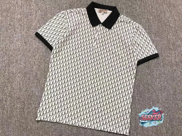 Dior Polo Shirt Oblique Logo Print