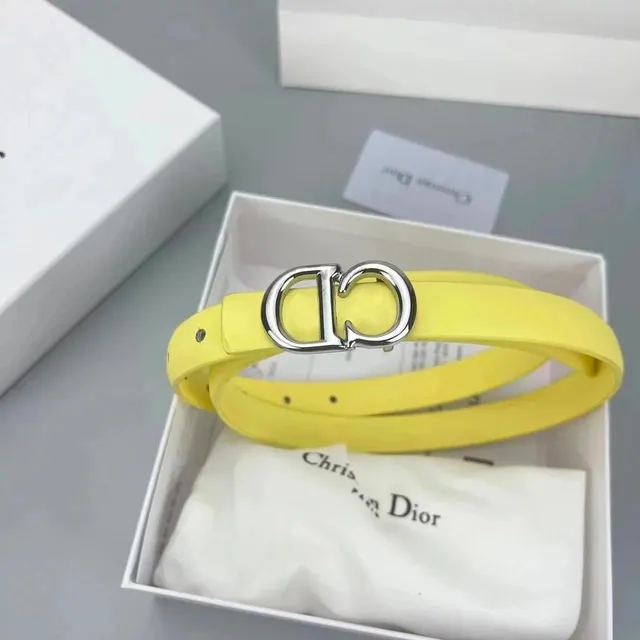 Dior Caro Belt Yellow Leather