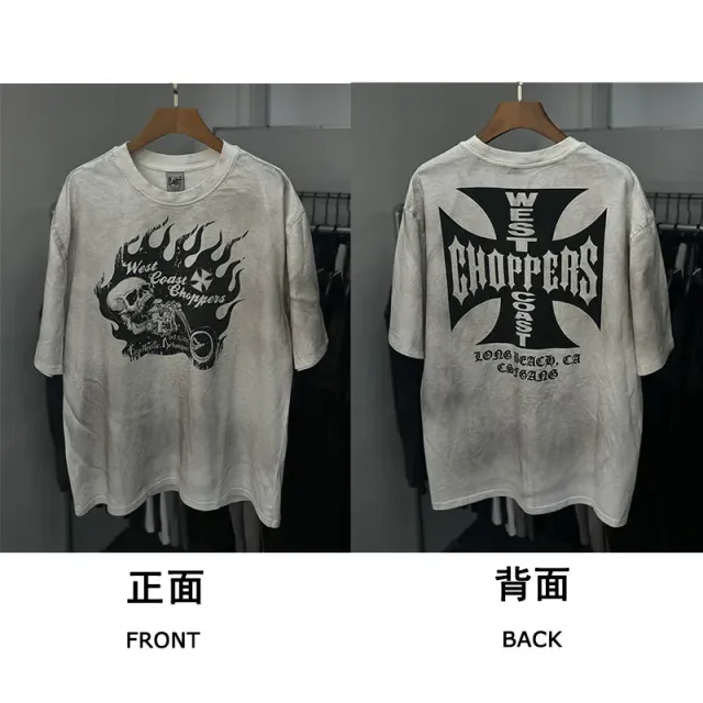 Chrome Hearts Graphic Tee West Coast Choppers Flame Skull